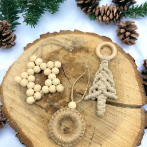 DIY Christmas Ornaments with Wood Beads